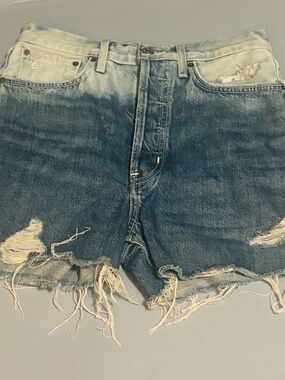 Etica Fern High Rise Shorts  ButtonF Fly Distressed Sz 27